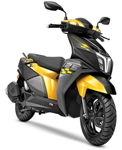 Yellow TVS Ntorq 125cc scooter rental in Colombo for tourists